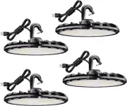 4 PACK 100W UFO LED High Bay Light, IP65 Commercial Bay Lighting, 5000K Daylight