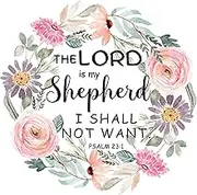 Fabric Panel 14"x14" Psalm 23:1 Scripture 100% Cotton Quilting Sewing Panel Square M5076