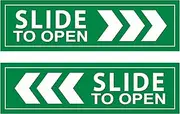 Anne Print Solutions® Slide to Open Stickers Self Adhesive Vinyl Pack 4 Right 4 Left for Gate Sticker | Door Sticker Size 2 Inch* X 7 Inch* Multicolour