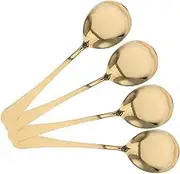 AUTSUPPL Stainless Steel Serving Spoons Set 4 Large Metal Spoons Elegant Design Hotel Restaurant Utensils Dishwasher Safe