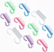 Handle Grip Nail Brush, 10Pcs Mini Hand Fingernail Scrub Cleaning Brushes for Toes and Nails Cleaner, Pedicure Scrubbing Tool kit for Men and Women (Multicolor)