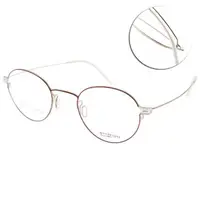 在飛比找momo購物網優惠-【VYCOZ】薄鋼工藝 圓框款 光學眼鏡(紅-金#OTO R