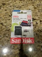 SanDisk 64GB Ultra microSDXC Memory Card, UHS-I Class 10, with SD Adapter *NEW*