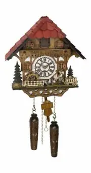Quartz Cuckoo Clock Black forest house with music, moving .. TU 4271 QM HZZG NEW