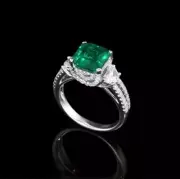 2.00 Ct Natural Radiant Emerald Diamond Engagement Ring14K solid white gold
