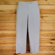 Alfred Dunner Pants Womens Size 8 Gray Cotton Blend Stretch Pockets NWT $48