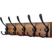 Coat Rack Wall Mount Wooden Hat Rack for Wall Hooks Pine Real Wood Plank