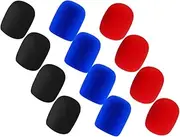 Abaodam 12Pcs Reusable Microphone Covers Windshield Handheld Mic Windscreen for Ktv Parties Conferences Stage Performances Black Red Each