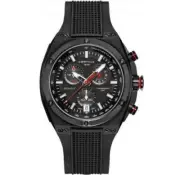 Certina ModCertina DS Eagle Chronograph GMT Men's Watch, Black Dial, Rubber Stra