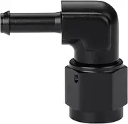 Podavelle 6AN Female to 1/4 Barb 90 Degree Hose Fitting Adapter Swivel Aluminum Black