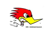 Mooneyes Clay Smith "MR HORSEPOWER" Sticker Large With Woodpecker logo, 6.5" (H) x 11" (W) R/H