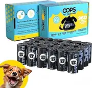 OOPS Recycled Plastic Dog Poop Bags, Certified Recycled Standard 4.0, Unscented 360 Counts 24 Rolls Pet Waste Bags, Strong Thick Leak Proof Poo Bag Rolls for Dogs and Cats, 22 x 33 CM