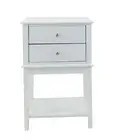 Chloe 2 Drawer Side Table - White