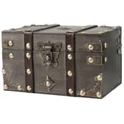European-style Retro Wooden Storage Box With Lock, Home Storage Box, Wooden Box Decoration, Room Es