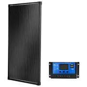 100W Solar Panel Fixed Black Frame + 20A Solar Charge Controller PWM