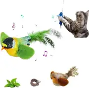 3 PCS Flying Bird Cat Toys, Flapping Wings Sparrow Catnip Toys, Vivid Chirping