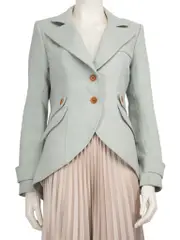 Mint Green Single Breasted Wool Coat