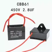 1pcs 2.8uF 450V CBB61 Motor Start Run Fan Capacitor 2Wires
