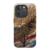 For iPhone 15 Pro Tough Case Compatible with MagSafe Mysterious Golden Tree