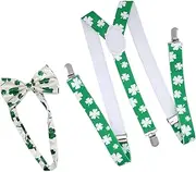 [LIFKOME] 2pcs 1 Set Party Suspender Party Green Suspenders Novelty Fiesta Engagement Party Decorations Ties Trouser Party Tie Shamrock Suspenders Party Dress up Accessory