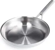 Merten & Storck Tri-Ply Stainless Steel Induction 26cm Frying Pan Skillet, Multi Clad, Oven Safe, Silver