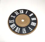 Vintage NOS Plastic German Cuckoo Clock Dial White Numbers 4 1/4" Brown/Black