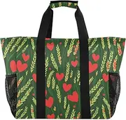 [sanluoli] Tote Bags Collapsable Beach Bag With Compartments with Handles Car Tote Bag, Spring Wheatgrass Country Style Valentine, 1 size