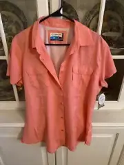 Magellan Outdoors Fish Gear Classic Fit Women's XL Peach Shirt