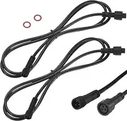 uxcell 2-Pack Waterproof Extension Cable, 3 Pin 3.28 Ft/1m Extension Cord Wire with 22AWG IP67 Male and Female Connectors for Outdoor Spotlights/LED Deck Lights [Black]