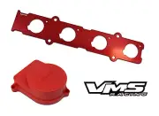 VMS RACING COP COIL BRACKET + CAP DELETE KIT FOR HONDA ACURA B16 B18C RED (for: Honda)