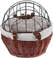 FONDOTIN Bicycle Basket Woven Basket Bike Baskets for Cruisers Dog Bicycle Carriers Bike Front Basket Cat Carrier Bike Basket Bike Basket Front Adult Cruiser Bike Basket Brown Wicker