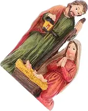 HAKIDZEL Nativity Manger Set Outdoor Statues Resin Craft Jesus Figurine Religious Christmas Decor Handicraft