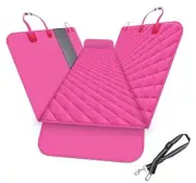 Dog Back Seat Cover Protector for Cars SUV Pink Seat Cover and Dog Seat Belt