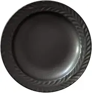 Shohogama Hasami Ware Rosemary Rim Plate, 3.7 inches (9.5 cm), Matte Black, Made in Japan