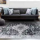 Large Rugs Charcoal Grey Beautiful Blossom Persian Carpet Washable Mat 190x280cm
