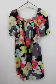 MODCLOTH DayTime Mood Baby Doll Peasant FLORAL Print MULTICOLOR Size L NWT
