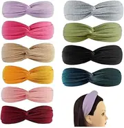 Naisfei 10 PCS Headbands for Women,Headbands for Women Non Slip Turban Hair Wrap Elastic Hair Bands Workout Running Headwrap Sweat Yoga Head Bands for Girls