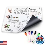 Deke Home - Magnetic Dry Erase Board, 6 Dry Markers with Eraser, School Home