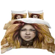 Beautiful Art Drawing Quiline Graceful Girl Quilt Cover