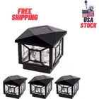 4 Pack Solar Post Cap Light For 4x4/5x5 Outdoor Waterproof Deck Fence Post Light