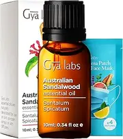 Gya Labs Australian Sandalwood Essential Oil for Diffuser - Natural Australian Sandalwood Oil for Skin & Aromatherapy Use - Warm, Woodsy Scent for Candle Making (10ml)