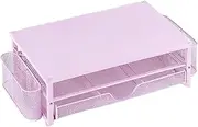 Computer Monitor Stand Riser Laptop Riser, Sturdy, with Pen Holders Office Supplies, Multifunctional with Drawer Accessories, Pink