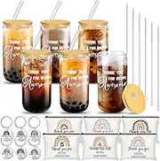 Maxcheck 6 Set 2025 Thank You Gifts Bulk Christmas Employee Appreciation Gifts, Inspirational Work Team Gifts Set 16 oz Can Shaped Glass Cups for Coworkers, Staff and Services(Being Awesome)
