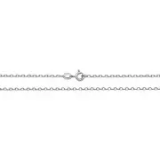 Boys 9ct White Gold 1mm Lightweight Faceted Belcher Chain Necklace