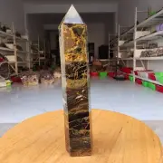 570g WOW! Natural Rare Pietrsite Crystal Obelisk Quartz Tower Point Healing Y677