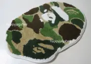 A BATHING APE Goods ABC CAMO APE HEAD RUG MAT Green New 1H30182032