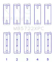 King Engine Bearings MB5722XPC MAIN BEARING SET For MITSUBISHI 4B11T EVO X, 2007 (for: Mitsubishi)