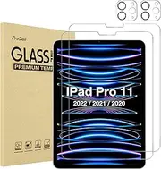 ProCase 2+2 Pack Screen Protector for iPad Pro 11 inch 4th 3rd 2nd 2022 2021 2020 with Camera Lens Protector, Tempered Glass Film for iPad Pro 11"