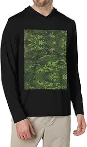 [SAAKE] Green Army Digital Camouflage Print Mens Hooded Long-Sleeved T-Shirt Versatile Oversized Hoodie For Men S To 3xl