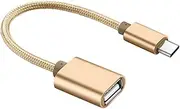 LABRIMP C to USB Adapter Cable Gold Superspeed Data Transfer and OTG Functionality Durable Connector for Smartphones Laptops and Tablets